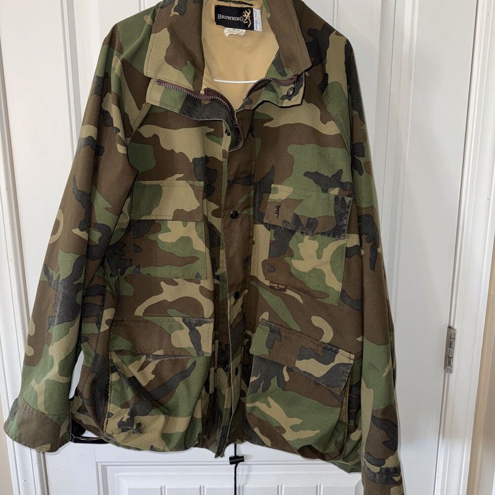 Vintage 1980’s Browning Duck Camo Hunting Gore-Tex  Hunting Jacket Med Large